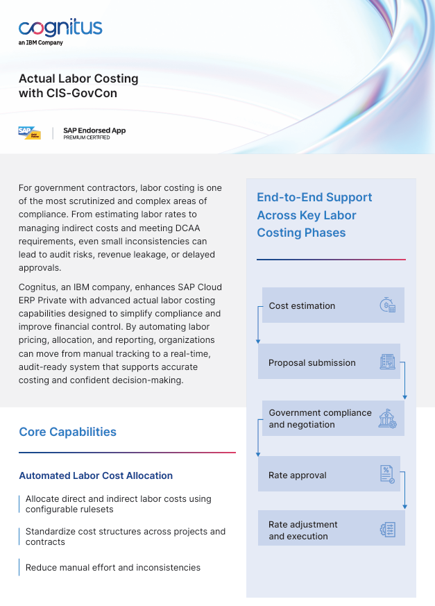Cost Management and Forward Pricing with CIS